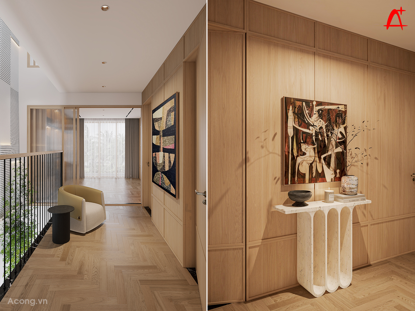 Hành lang kết nối phòng ngủ với phòng thay đồ